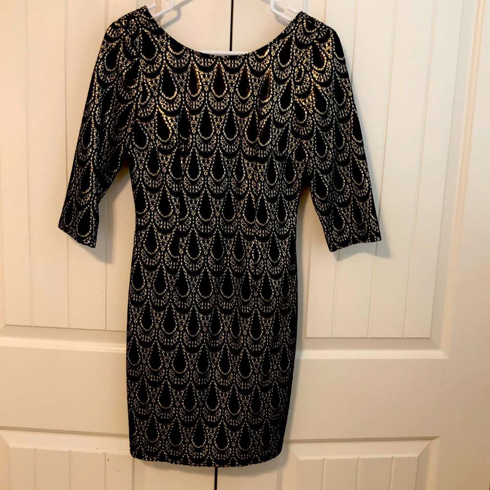 BCX Black and Gold Dress in S